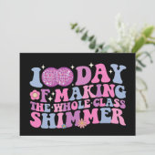 100 Dagen Om De Gehele Klas Shimmer Disco Te Maken Kaart (Staand voorkant)