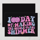 100 Dagen Om De Gehele Klas Shimmer Disco Te Maken Kaart (Voorkant / Achterkant)