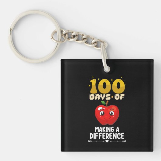 100 dagen om een verschil te maken Apple Sleutelhanger (Voorkant)