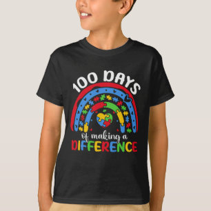 100 dagen om een verschil te maken Autisme bewustz T-shirt