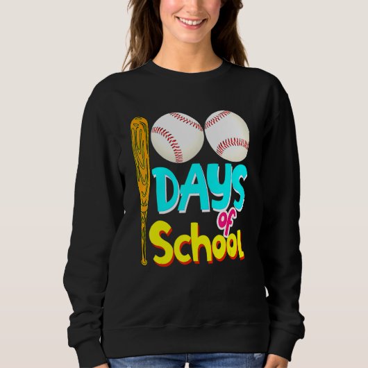 100 Dagen Op School 100e Dag Honkbal Leraar Stud Trui (Voorkant)