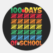100 dagen op school, 100e schooldag ronde sticker (Voorkant)