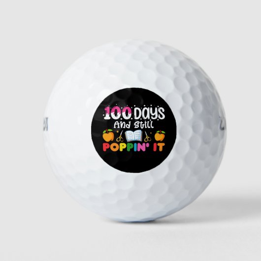 100 dagen op school en nog steeds op school golfballen (Voorkant)