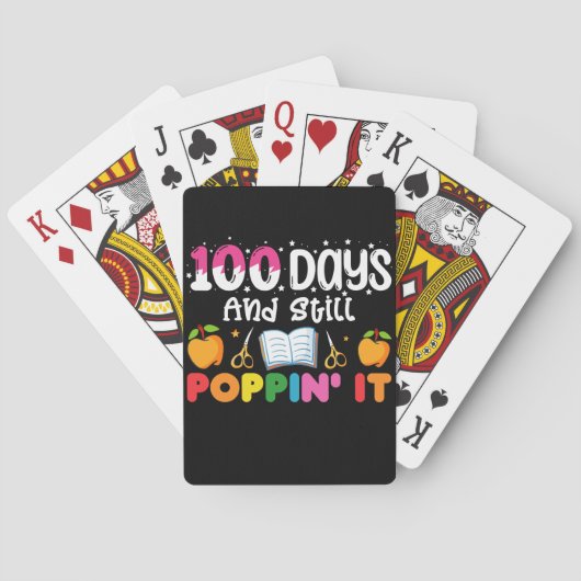 100 dagen op school en nog steeds op school pokerkaarten (Achterkant)