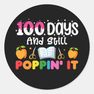 100 dagen op school en nog steeds op school ronde sticker