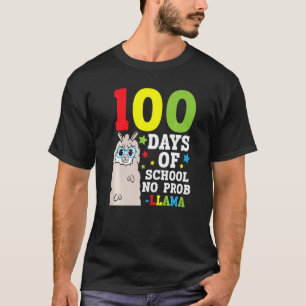 100 Dagen Op School Geen Probleem lama Dier Llama T-shirt