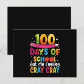 100 dagen op school kreeg ik het gevoel Cray Cray  Briefkaart (Voorkant / Achterkant)