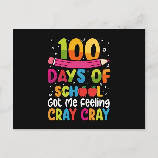 100 dagen op school kreeg ik het gevoel Cray Cray  Briefkaart (Voorkant)