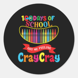 100 dagen op school kreeg ik te maken met Cray Cra Ronde Sticker