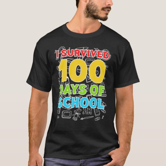 100 dagen op school om Shirt gelukkig 100th (Voorkant)