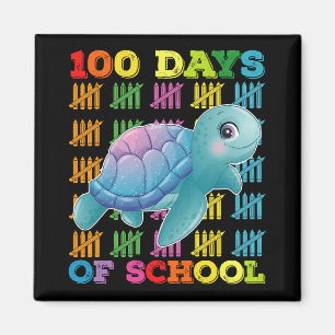 100 Dagen Op School Schildpad Leraar Student Magneet