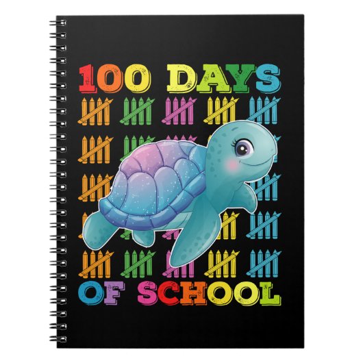 100 Dagen Op School Schildpad Leraar Student Notitieboek (Voorkant)