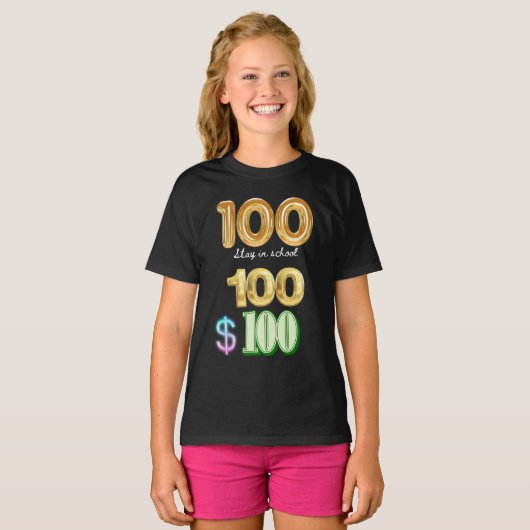 100 dagen op school t-shirt (Voorkant volledig)