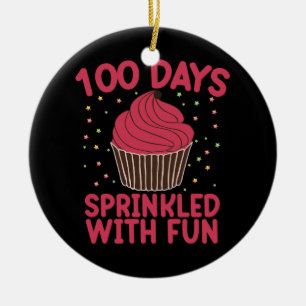 100 Dagen Overgoten Met Plezier Cupcake Schoolmeis Keramisch Ornament