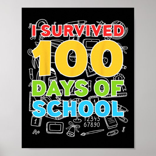 100 dagen overleefd op school Gefeliciteerd met de Poster (Voorkant)