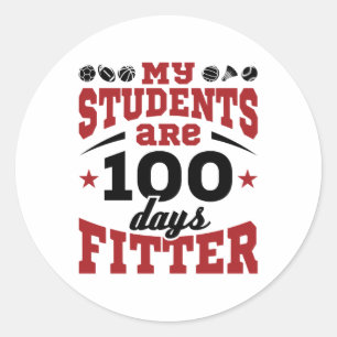 100 dagen PE-leraar 100 dagen Fitter Ronde Sticker