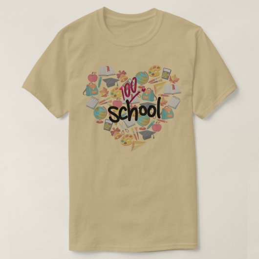 100 dagen per 100 dagen school en liefhebbend t-shirt (Design voorkant)