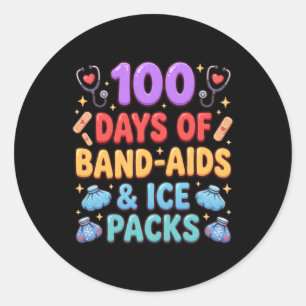 100 dagen pleisters en ijszakken ronde sticker