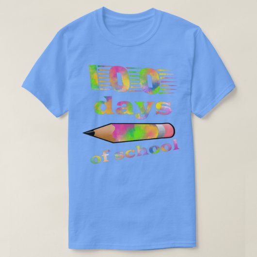 100 dagen potlood 100 dagen kleurrijk beschermkapj t-shirt (Design voorkant)