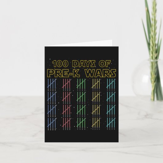 100 dagen pre-K Wars 100ste schooldag Kaart (Voorkant)