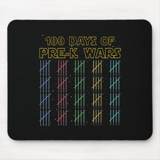 100 dagen pre-K Wars 100ste schooldag Muismat (Voorkant)