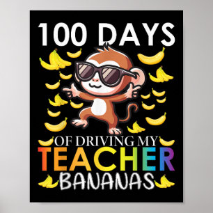 100 dagen rijden met mijn leraar bananen 100e dag poster