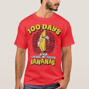100 dagen rijden mijn leraar bananen grappig 100th t-shirt