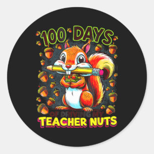 100 dagen rijden van mijn leraar Nuts Funny Squirr Ronde Sticker