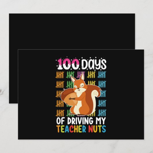 100 dagen rijden van mijn leraar Nuts Squirrel Kaart (Voorkant / Achterkant)