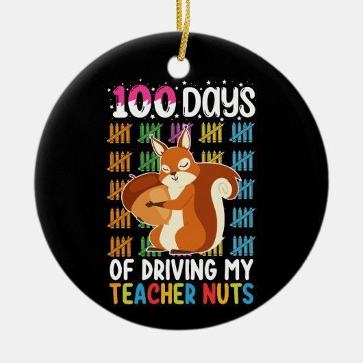 100 dagen rijden van mijn leraar Nuts Squirrel Keramisch Ornament (Voorkant)