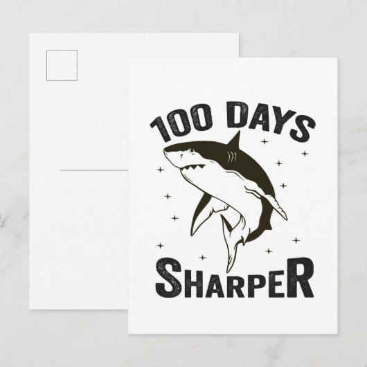 100 dagen scherper grappige 100ste dag van de scho uitnodiging briefkaart (Voorkant / Achterkant)