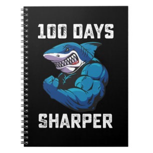 100 dagen scherper haai 100ste dag van school gym notitieboek