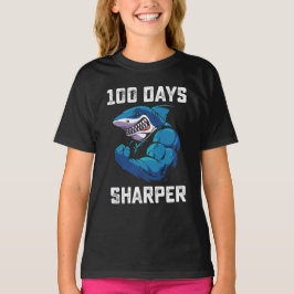 100 Dagen Scherpere Haai 100e Dag Van School Gym T-shirt