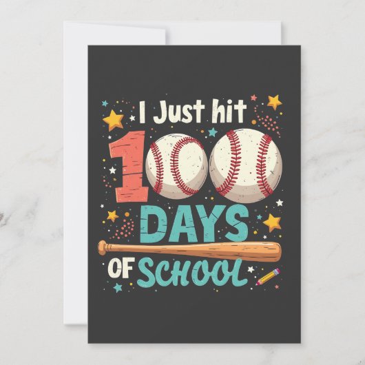 100 dagen school 100 dagen honkbal kaart (Voorkant)