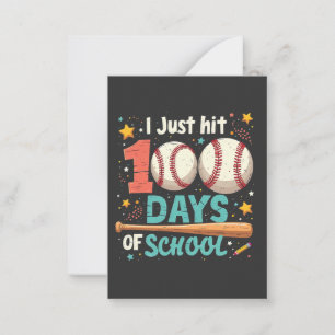 100 dagen school 100 dagen honkbal notitiekaartje