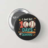 100 dagen school 100 dagen honkbal ronde button 5,7 cm (Voorkant /achterkant)