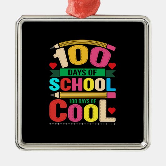 100 dagen school 100 dagen school metalen ornament (Voorkant)