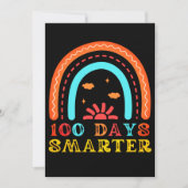 100 DAGEN SCHOOL - 100 DAGEN SLIMMERE RAINBOW FEESTDAGENKAART (Voorkant)