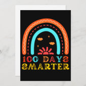 100 DAGEN SCHOOL - 100 DAGEN SLIMMERE RAINBOW FEESTDAGENKAART (Voorkant / Achterkant)