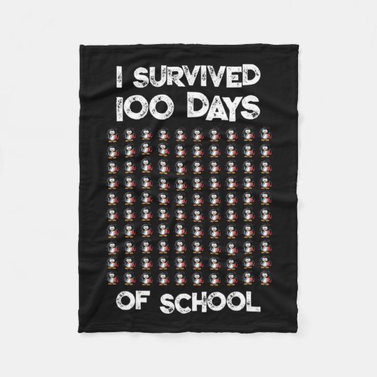 100 dagen school 100 pinguïns ontwerpen fleece deken (Voorkant)
