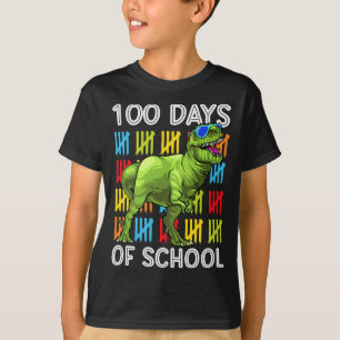 100 dagen school 100e dag dino rex leraar bo t-shirt