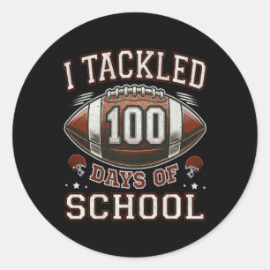 100 dagen school 100e dag Football studie Ronde Sticker