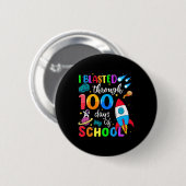 100 dagen school 100e dag lang ronde button 5,7 cm (Voorkant /achterkant)