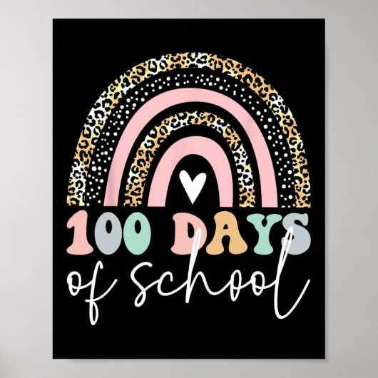 100 dagen school 100e dag regenboogdocent Kinder Poster (Voorkant)
