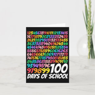 100 dagen school 100e dag Schattigee Wiskunde numm Kaart