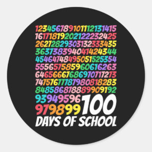 100 dagen school 100e dag Schattigee Wiskunde numm Ronde Sticker