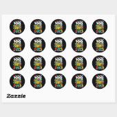 100 dagen school 100e dag school G Ronde Sticker (Vel)