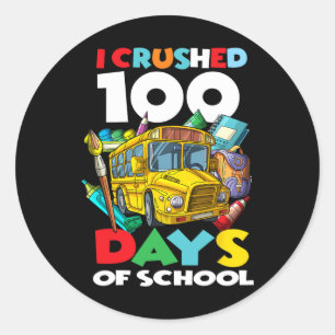 100 dagen school 100e dag school G Ronde Sticker