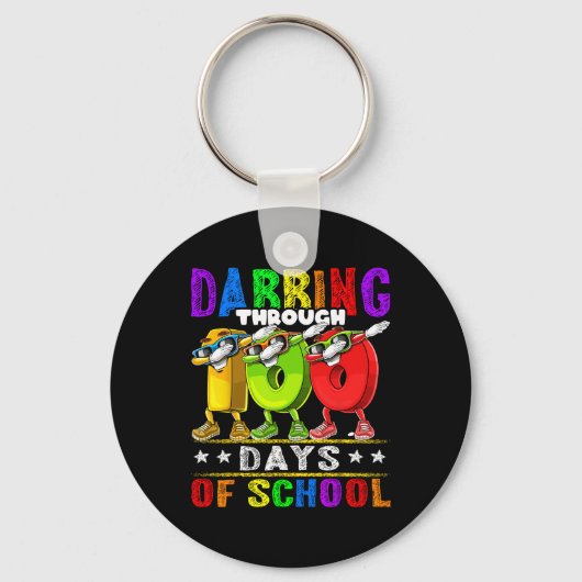 100 dagen school 100e dag school Kinder Sleutelhanger (Voorkant)