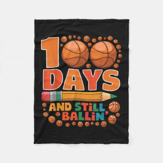 100 dagen school 100e dag van het schoolbasketbal fleece deken